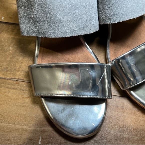 *toms Poppy Metallic Block Sandals Grey and Silver SZ W6.5 - Picture 8 of 11
